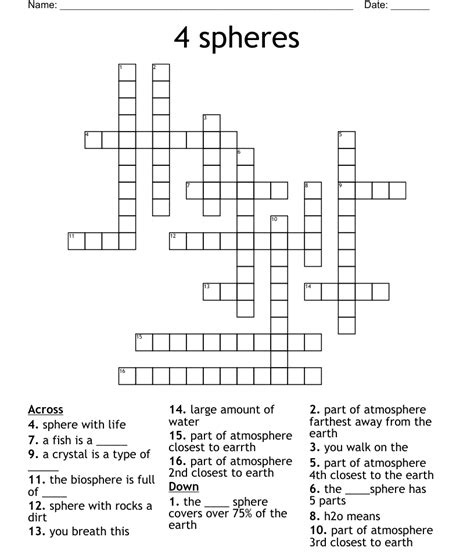 sphere crossword